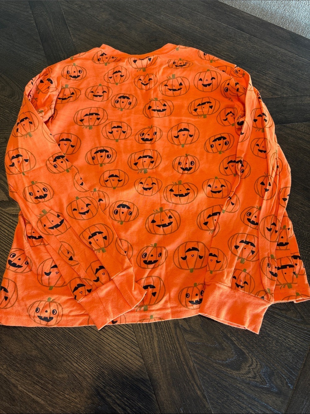 Carter's Orange Pumpkin Print Long Sleeve Pajama Set - Picture 4 of 6